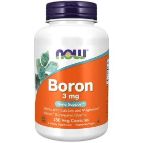 NOW Supplements, Boron 3 mg (Bororganic Glycine), Structural Support