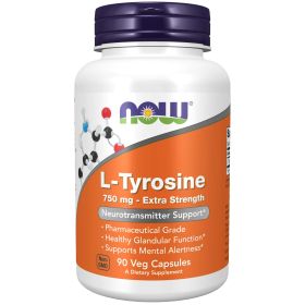 NOW Supplements, L-Tyrosine 750 mg, Supports Mental Alertness