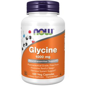 NOW Supplements, Glycine 1,000 mg Free-Form, Neurotransmitter Support