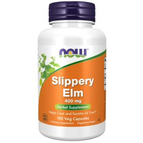 NOW Supplements, Slippery Elm (Ulmus rubra) 400 mg, Herbal Supplement