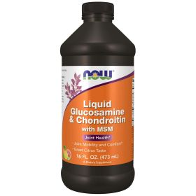 NOW Supplements, Glucosamine & Chondroitin with MSM, Liquid, Joint Health, Mobility and Comfort