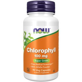 NOW Supplements, Chlorophyll 100 mg with Alfalfa Powder, Green Superfood