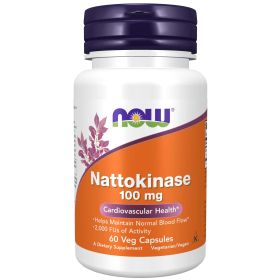 NOW Supplements, Nattokinase 100 mg (from Non-GMO Soy) with 2,000 FUs of Activity