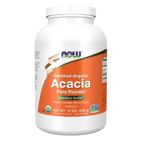 NOW Supplements, Acacia Pure Powder, Certified Organic,Intestinal Health