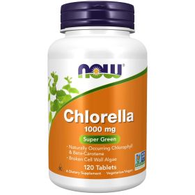 NOW Supplements, Chlorella with naturally occurring Chlorophyll, Beta-Carotene, mixed Carotenoids, Vitamin C, Iron and Protein