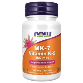 NOW Supplements, MK-7 Vitamin K-2 100 mcg, Cardiovascular Support*, Supports Bone Health