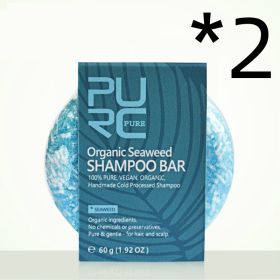 Purc Hand-Extracted Soap, Anti-Dandruff, Oil-Control Nourishing Handmade Soap, Spot Fleece-Flower Root And Ginger Shampoo Soap (option: Seaweed fragrance-2PCS)