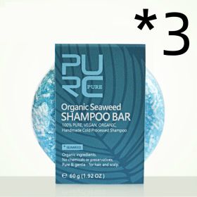 Purc Hand-Extracted Soap, Anti-Dandruff, Oil-Control Nourishing Handmade Soap, Spot Fleece-Flower Root And Ginger Shampoo Soap (option: Seaweed fragrance-3PCS)